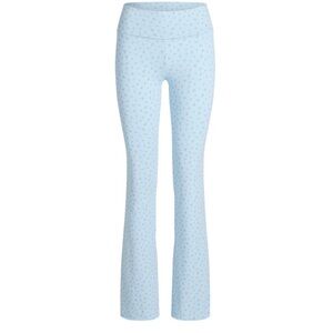 Light Blue Patterned Flare Pants